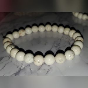 White Howlite Handmade Stretch Bracelet
